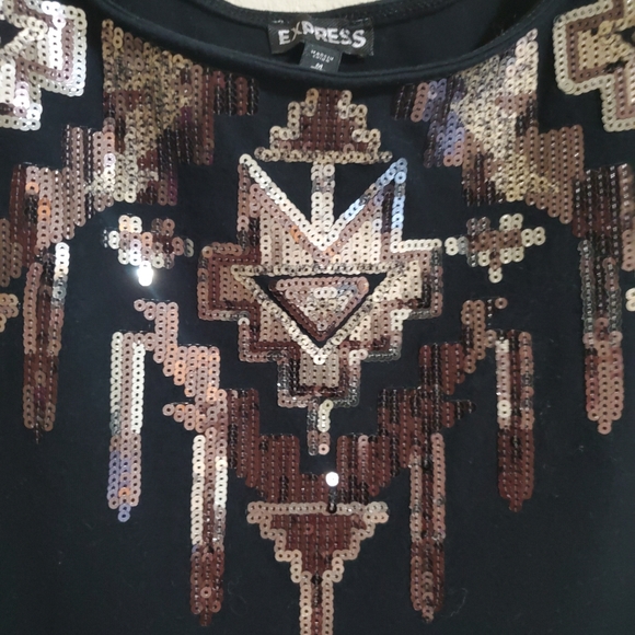 Express | sequin peplum top - Picture 7 of 9